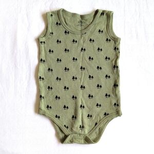 yoga sprout green tree print cotton sleeveless bodysuit 24 months baby boy